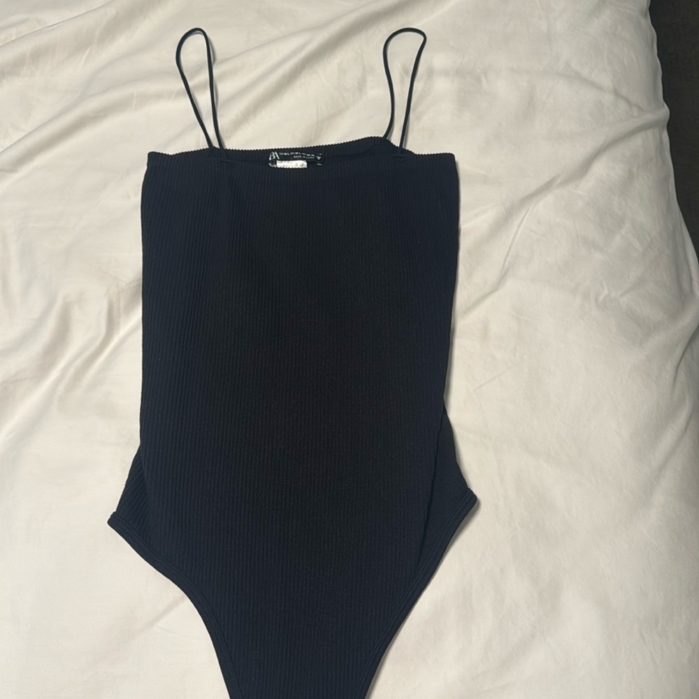 Zara black ribbed body suit